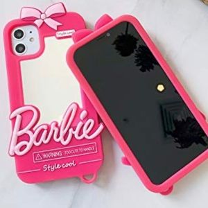 New Style Cool Pink Barbie iPhone Silicon Case with Mirror